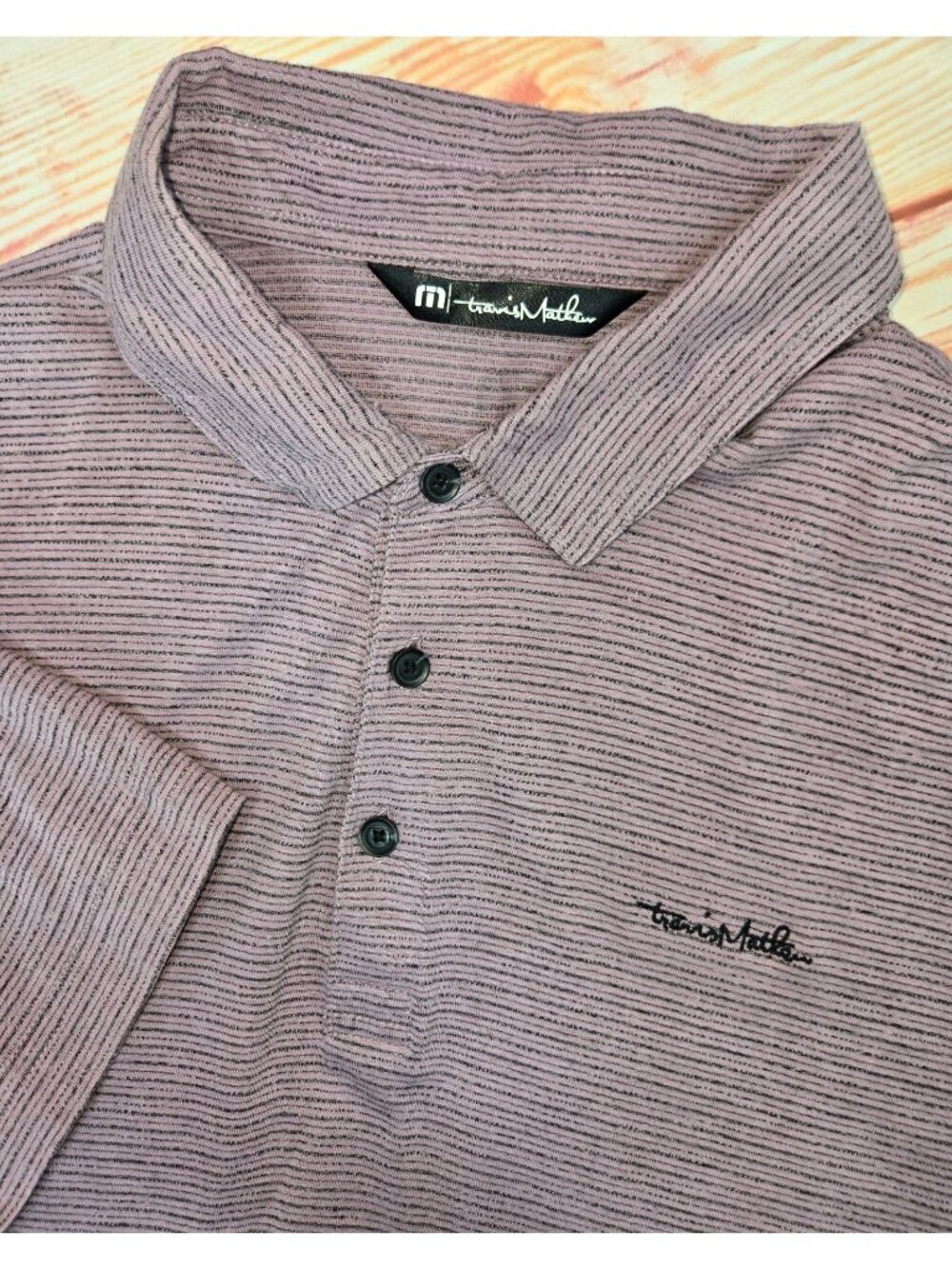 Travis Mathew Mens Purple Textured Polo Size Large